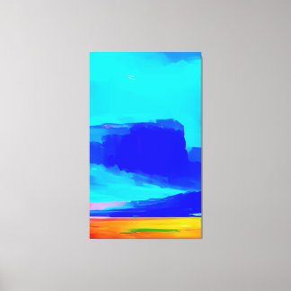 Lienzo Resumen Paintaje Paisaje Colorido Moderno