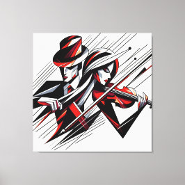 Lienzo Resumen Pareja con violín