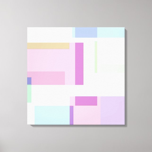 Lienzo Resumen Pastel Squares Rosa (Anverso)