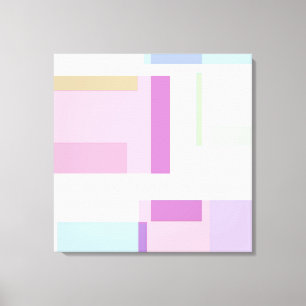 Lienzo Resumen Pastel Squares Rosa