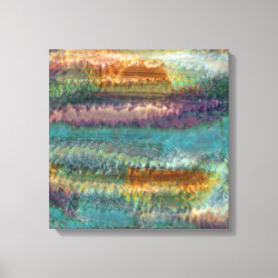 Lienzo Resumen patina cobre y verde por Renee