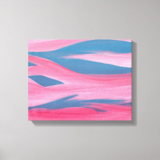 Lienzo Resumen Pintura rosa azul de atardecer