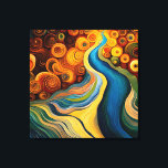 Lienzo Resumen Río Swirls de color moderno<br><div class="desc">Este diseño abstracto moderno atrae la atención y hace una verdadera declaración con sus colores y texturas ricos y de joyas. Viviente e impresionante. Creado por Simply Farmhouse Press.</div>