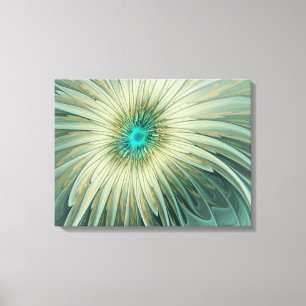 Lienzo Resumen Sage Green Fantasy Flower Fractal Art