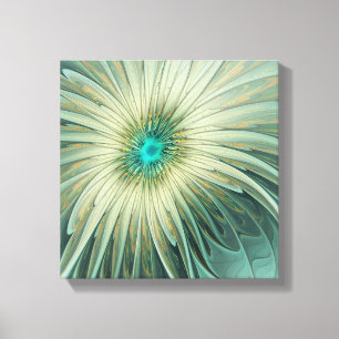 Lienzo Resumen Sage Green Fantasy Flower Fractal Art