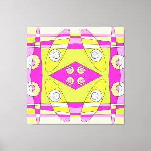 Lienzo Resumen Surfing Bright Pink Green Bubblegegum