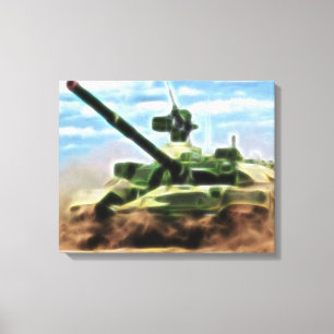 Lienzo Resumen T-72 Tank Militar Soviético Wrapped Canvas