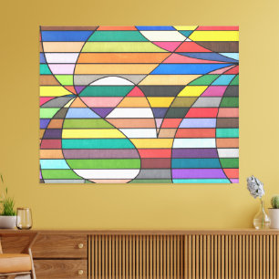 Lienzo Resumen trenzado multicolor con geometría curva