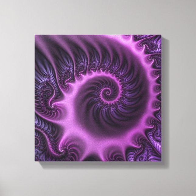 Lienzo Resumen Vivid Guay Pink Purple Fractal Art Spiral (Anverso)