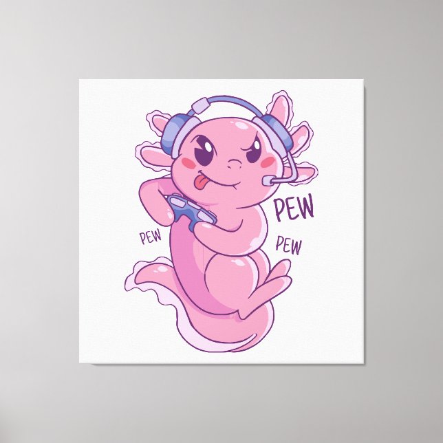 Lienzo Reto de Axolotl Gamer Blast (Anverso)