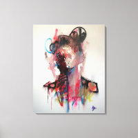 retrato, abstracción, acuarela, arte, decoración, 