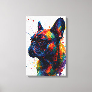 Lienzo Retrato abstracto de Bulldog Francés – Estilo salp