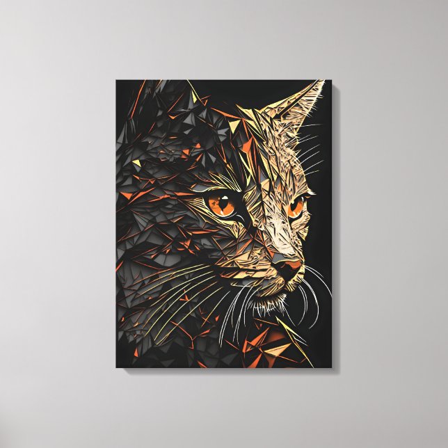 Lienzo Retrato abstracto de gato (Anverso)