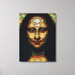 Lienzo Retrato abstracto de Mona Lisa inspirado en geomet