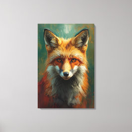 Lienzo Retrato artístico de Fox roja - Pintura vibrante d