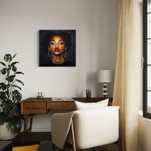 Lienzo Retrato artístico de mujer afroamericana