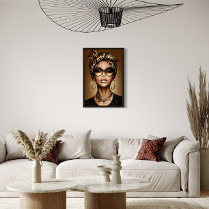 Lienzo Retrato artístico de mujer afroamericana