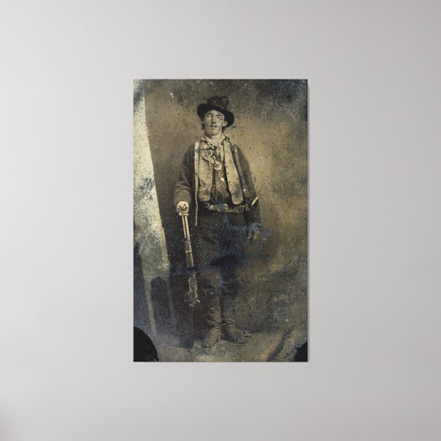Lienzo Retrato autenticado de Billy the Kid (1880) (Anverso)