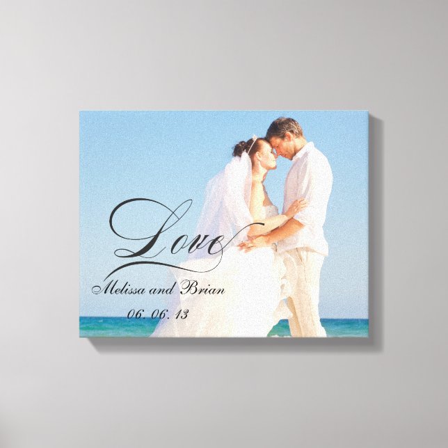 Lienzo Retrato Boda de amor personalizado (Anverso)