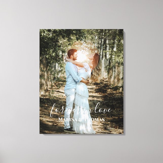 Lienzo Retrato Boda personalizado caligrafía moderna (Anverso)