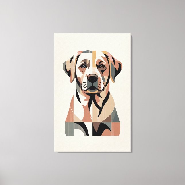 Lienzo Retrato cálido mosaico de Labrador (Anverso)