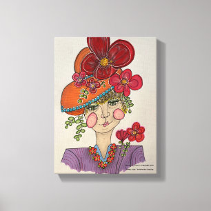 Lienzo Retrato Caprichoso de "Dama Bonita"