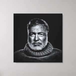 Lienzo Retrato clásico de Ernest Hemingway