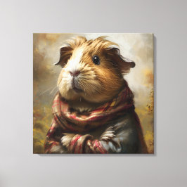 Lienzo Retrato Clásico De Un Cerdo De Guinea