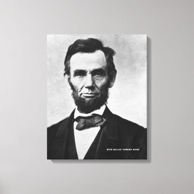 Lienzo Retrato de Abraham Lincoln - Con Malice hacia Ning (Anverso)
