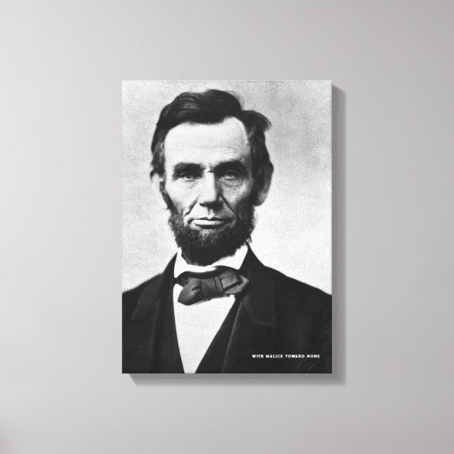Lienzo Retrato de Abraham Lincoln - Con Malice hacia Ning (Anverso)