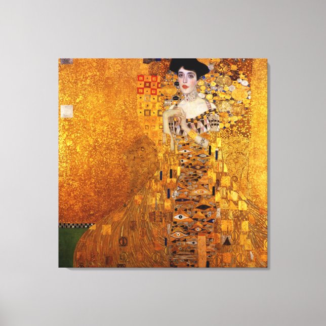 Lienzo Retrato de Adele Bloch-Bauer por Gustav Klimt (Anverso)