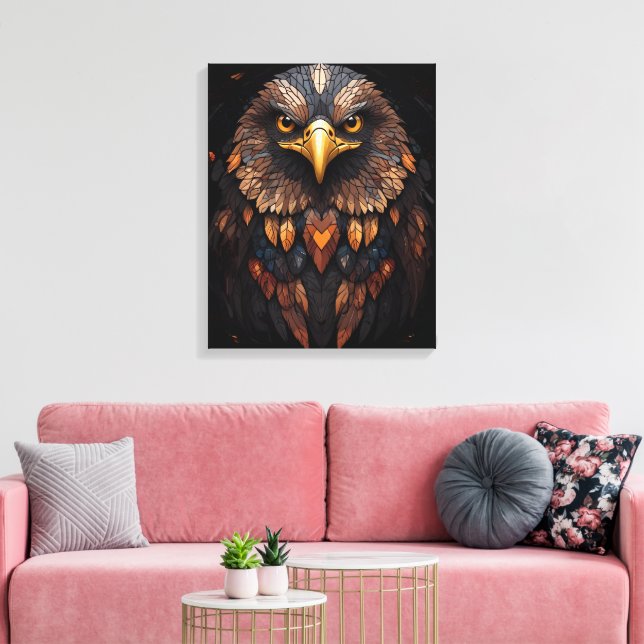 Lienzo Retrato de águila mosaica (Insitu (Sala de estar))