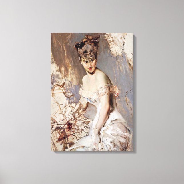 Lienzo Retrato de Alice Regnault (por Giovanni Boldini) (Anverso)