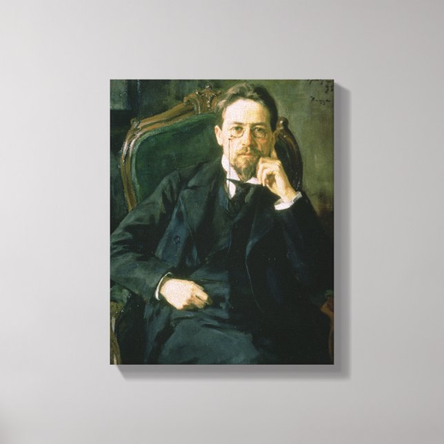 Lienzo Retrato de Anton Pavlovich Chekhov, 1898 (Anverso)