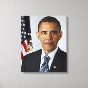 Lienzo Retrato de Barack Obama en la Casa Blanca