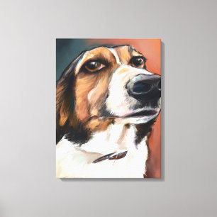 Lienzo Retrato de Beagle Dibujo de lápiz de color