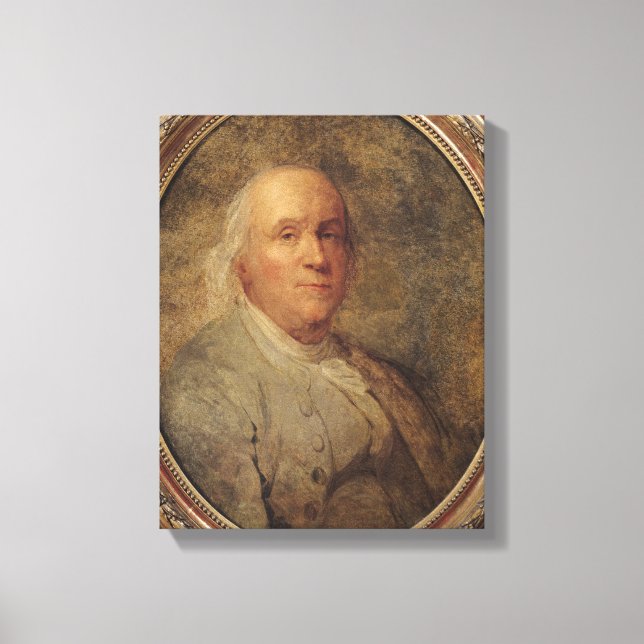 Lienzo Retrato de Benjamin Franklin, c.1780 (Anverso)