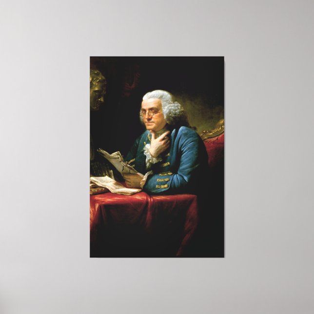 Lienzo Retrato de Benjamin Franklin de David Martin 1767 (Anverso)