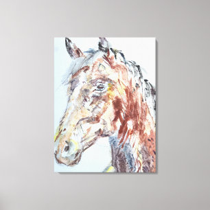 Lienzo Retrato de caballo castaño