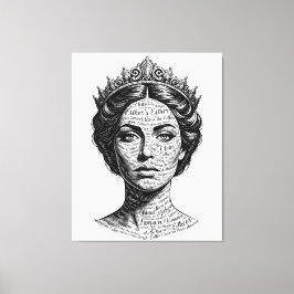 Lienzo Retrato de Caligrafía de la Reina Esther - Escritu