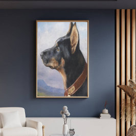 Lienzo Retrato de Carl Reichert, de un doberman