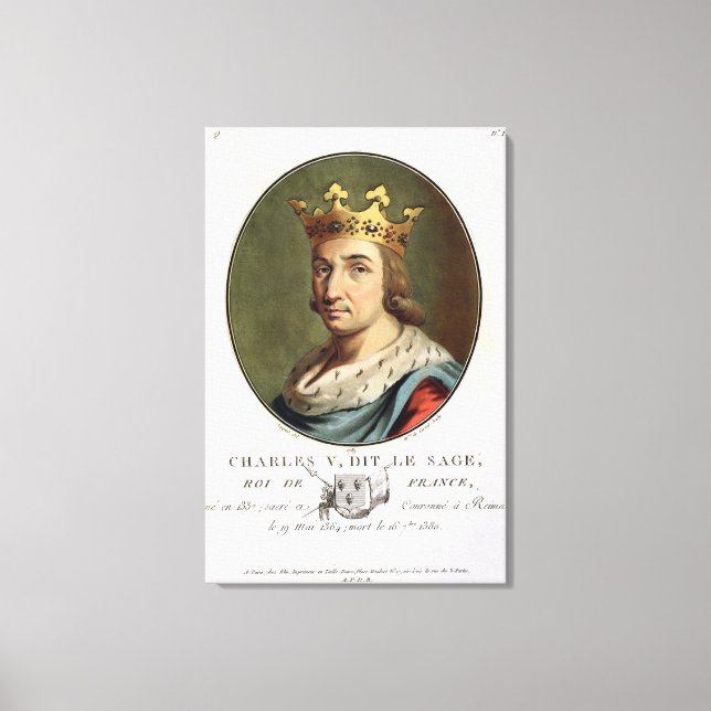 Lienzo Retrato de Carlos V, llamado "El sabio" Rey de F (Anverso)