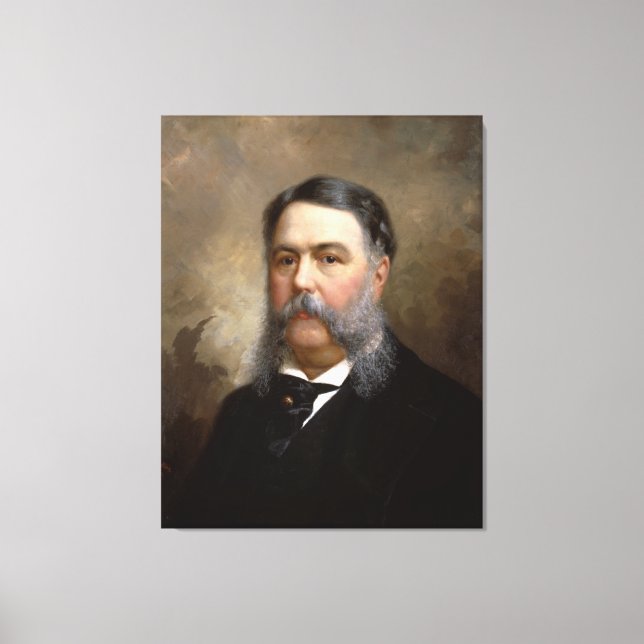 Lienzo Retrato de CHESTER A. ARTHUR por Ole P.H. Balling (Anverso)