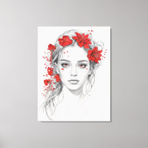 Retrato de chica de flores