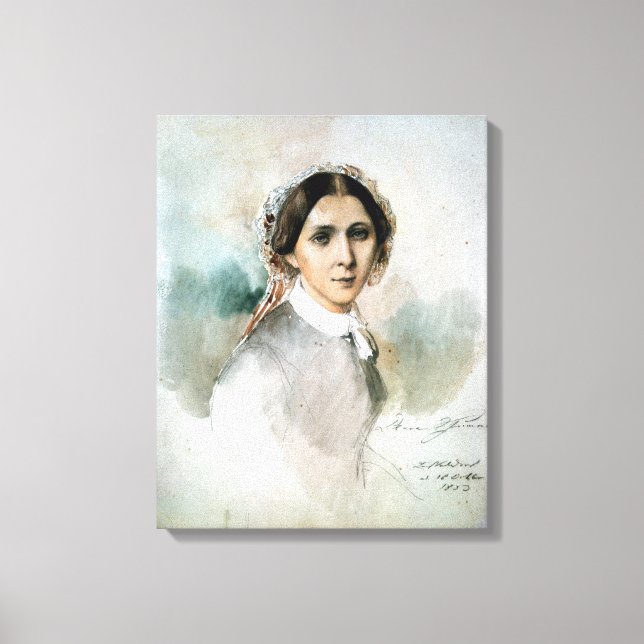 Lienzo Retrato de Clara Schumann 1853 (Anverso)