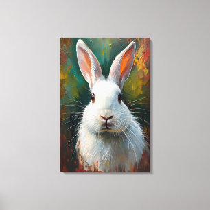Lienzo Retrato de conejo artístico - Pintura de aceite vi