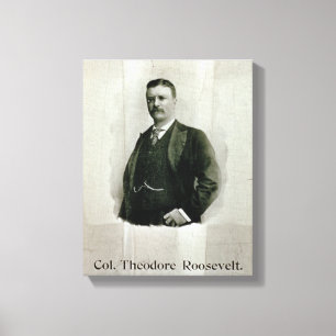 Lienzo Retrato de coronel Theodore Roosevelt (litho)
