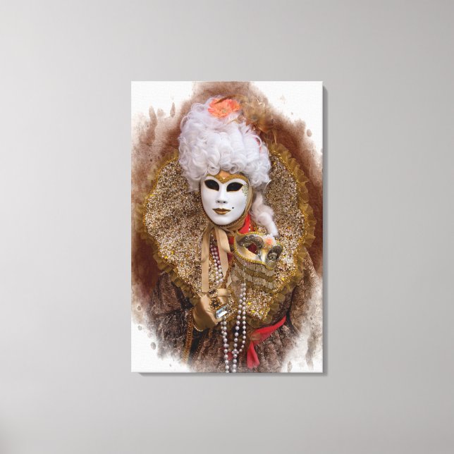 Lienzo Retrato de disfraz de Carnaval, Venecia (Anverso)