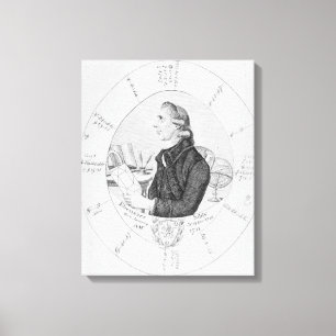 Lienzo Retrato de Ebenezer Sibly rodeado