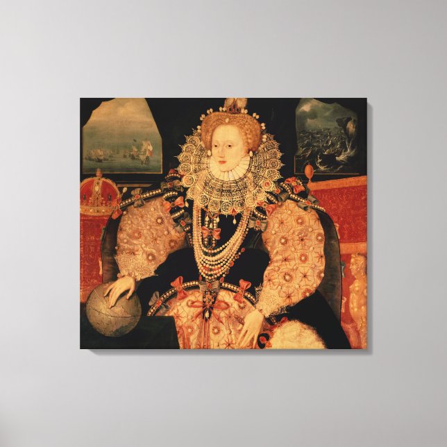 Lienzo Retrato de Elizabeth I, Armada, c.1588 (Anverso)